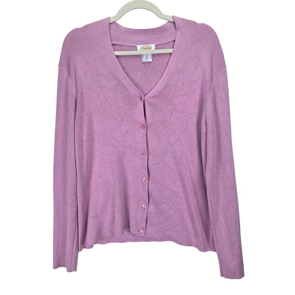 Talbots Silk‎ Blend Womens Sweater Cardigan Large Lavender Classic Office Luxury - Picture 1 of 7